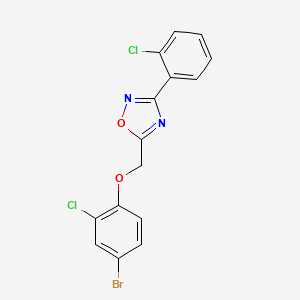 molecular formula C15H9BrCl2N2O2 B5109014 5-[(4-bromo-2-chlorophenoxy)methyl]-3-(2-chlorophenyl)-1,2,4-oxadiazole 