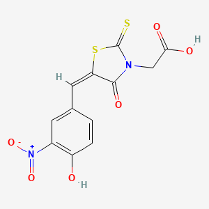 molecular formula C12H8N2O6S2 B5109020 [5-(4-hydroxy-3-nitrobenzylidene)-4-oxo-2-thioxo-1,3-thiazolidin-3-yl]acetic acid 