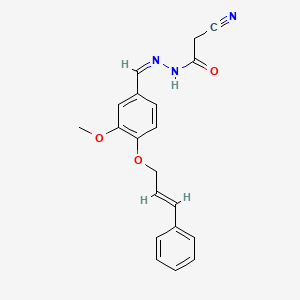 2-cyano-N'-{3-methoxy-4-[(3-phenyl-2-propen-1-yl)oxy]benzylidene}acetohydrazide