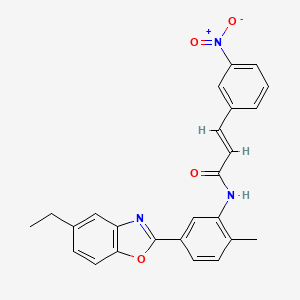 N-[5-(5-ethyl-1,3-benzoxazol-2-yl)-2-methylphenyl]-3-(3-nitrophenyl)acrylamide