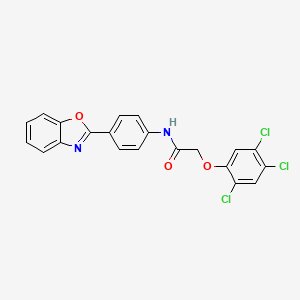 molecular formula C21H13Cl3N2O3 B5109071 N-[4-(1,3-benzoxazol-2-yl)phenyl]-2-(2,4,5-trichlorophenoxy)acetamide 