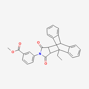 molecular formula C28H23NO4 B5109096 methyl 3-(1-ethyl-16,18-dioxo-17-azapentacyclo[6.6.5.0~2,7~.0~9,14~.0~15,19~]nonadeca-2,4,6,9,11,13-hexaen-17-yl)benzoate 