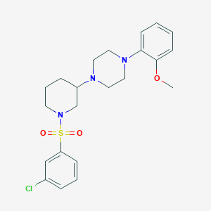 molecular formula C22H28ClN3O3S B5109103 1-{1-[(3-chlorophenyl)sulfonyl]-3-piperidinyl}-4-(2-methoxyphenyl)piperazine 