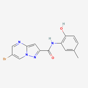molecular formula C14H11BrN4O2 B5109140 6-bromo-N-(2-hydroxy-5-methylphenyl)pyrazolo[1,5-a]pyrimidine-2-carboxamide 