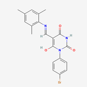 molecular formula C20H18BrN3O3 B5109147 1-(4-bromophenyl)-5-[(mesitylamino)methylene]-2,4,6(1H,3H,5H)-pyrimidinetrione 