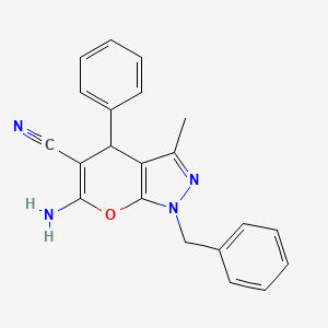6-amino-1-benzyl-3-methyl-4-phenyl-1,4-dihydropyrano[2,3-c]pyrazole-5-carbonitrile