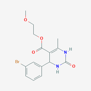 molecular formula C15H17BrN2O4 B5109175 2-methoxyethyl 4-(3-bromophenyl)-6-methyl-2-oxo-1,2,3,4-tetrahydro-5-pyrimidinecarboxylate 