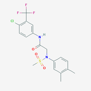 molecular formula C18H18ClF3N2O3S B5109185 N~1~-[4-chloro-3-(trifluoromethyl)phenyl]-N~2~-(3,4-dimethylphenyl)-N~2~-(methylsulfonyl)glycinamide 