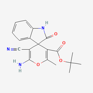 tert-butyl 6'-amino-5'-cyano-2'-methyl-2-oxo-1,2-dihydrospiro[indole-3,4'-pyran]-3'-carboxylate
