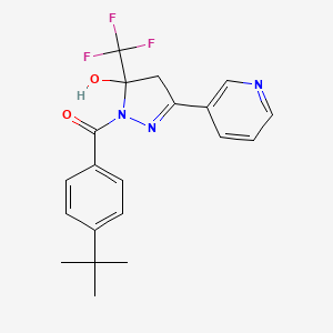 molecular formula C20H20F3N3O2 B5109208 1-(4-tert-butylbenzoyl)-3-(3-pyridinyl)-5-(trifluoromethyl)-4,5-dihydro-1H-pyrazol-5-ol 