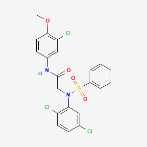 molecular formula C21H17Cl3N2O4S B5109210 N~1~-(3-chloro-4-methoxyphenyl)-N~2~-(2,5-dichlorophenyl)-N~2~-(phenylsulfonyl)glycinamide 
