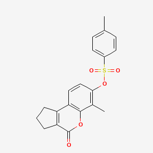 molecular formula C20H18O5S B5109215 6-methyl-4-oxo-1,2,3,4-tetrahydrocyclopenta[c]chromen-7-yl 4-methylbenzenesulfonate 