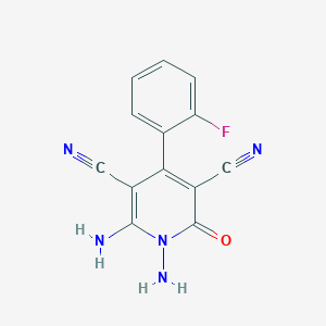 molecular formula C13H8FN5O B5109218 1,6-diamino-4-(2-fluorophenyl)-2-oxo-1,2-dihydro-3,5-pyridinedicarbonitrile CAS No. 412965-15-2