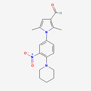 molecular formula C18H21N3O3 B5109225 2,5-dimethyl-1-[3-nitro-4-(1-piperidinyl)phenyl]-1H-pyrrole-3-carbaldehyde 