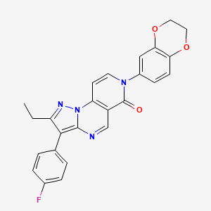 7-(2,3-dihydro-1,4-benzodioxin-6-yl)-2-ethyl-3-(4-fluorophenyl)pyrazolo[1,5-a]pyrido[3,4-e]pyrimidin-6(7H)-one