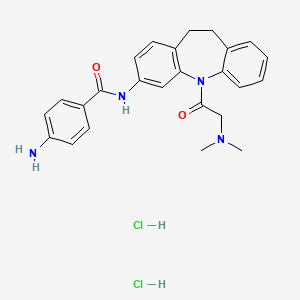 4-amino-N-[5-(N,N-dimethylglycyl)-10,11-dihydro-5H-dibenzo[b,f]azepin-3-yl]benzamide dihydrochloride