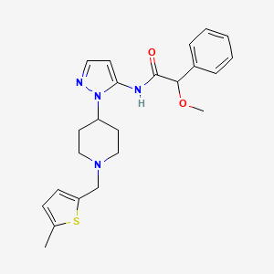molecular formula C23H28N4O2S B5109239 2-methoxy-N-(1-{1-[(5-methyl-2-thienyl)methyl]-4-piperidinyl}-1H-pyrazol-5-yl)-2-phenylacetamide 