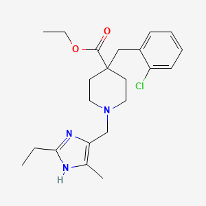 molecular formula C22H30ClN3O2 B5109246 ethyl 4-(2-chlorobenzyl)-1-[(2-ethyl-4-methyl-1H-imidazol-5-yl)methyl]-4-piperidinecarboxylate 