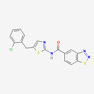 molecular formula C17H11ClN4OS2 B5109279 N-[5-(2-chlorobenzyl)-1,3-thiazol-2-yl]-1,2,3-benzothiadiazole-5-carboxamide 