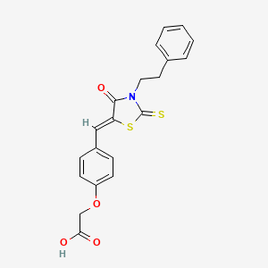 molecular formula C20H17NO4S2 B5109284 (4-{[4-oxo-3-(2-phenylethyl)-2-thioxo-1,3-thiazolidin-5-ylidene]methyl}phenoxy)acetic acid 