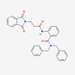 molecular formula C32H27N3O4 B5109306 N,N-dibenzyl-2-{[3-(1,3-dioxo-1,3-dihydro-2H-isoindol-2-yl)propanoyl]amino}benzamide 