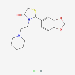 molecular formula C17H23ClN2O3S B5109308 2-(1,3-benzodioxol-5-yl)-3-[2-(1-piperidinyl)ethyl]-1,3-thiazolidin-4-one hydrochloride 