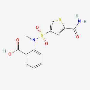 molecular formula C13H12N2O5S2 B5109321 2-[{[5-(aminocarbonyl)-3-thienyl]sulfonyl}(methyl)amino]benzoic acid 
