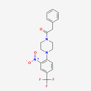 molecular formula C19H18F3N3O3 B5109325 1-[2-nitro-4-(trifluoromethyl)phenyl]-4-(phenylacetyl)piperazine 