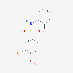molecular formula C13H11BrFNO3S B5109331 3-bromo-N-(2-fluorophenyl)-4-methoxybenzenesulfonamide 