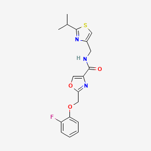 molecular formula C18H18FN3O3S B5109354 2-[(2-fluorophenoxy)methyl]-N-[(2-isopropyl-1,3-thiazol-4-yl)methyl]-1,3-oxazole-4-carboxamide 
