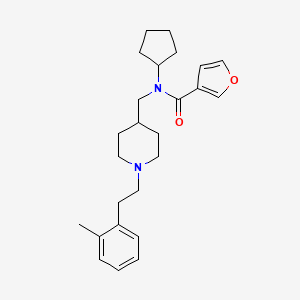 molecular formula C25H34N2O2 B5109387 N-cyclopentyl-N-({1-[2-(2-methylphenyl)ethyl]-4-piperidinyl}methyl)-3-furamide 