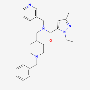molecular formula C27H35N5O B5109424 1-ethyl-3-methyl-N-{[1-(2-methylbenzyl)-4-piperidinyl]methyl}-N-(3-pyridinylmethyl)-1H-pyrazole-5-carboxamide 