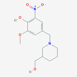 4-{[3-(hydroxymethyl)-1-piperidinyl]methyl}-2-methoxy-6-nitrophenol