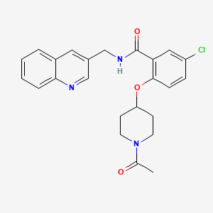 molecular formula C24H24ClN3O3 B5109445 2-[(1-acetyl-4-piperidinyl)oxy]-5-chloro-N-(3-quinolinylmethyl)benzamide 