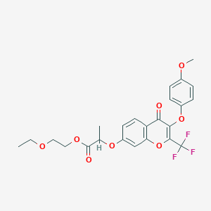 molecular formula C24H23F3O8 B5109457 2-ethoxyethyl 2-{[3-(4-methoxyphenoxy)-4-oxo-2-(trifluoromethyl)-4H-chromen-7-yl]oxy}propanoate CAS No. 6517-63-1