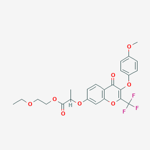 2-ethoxyethyl 2-{[3-(4-methoxyphenoxy)-4-oxo-2-(trifluoromethyl)-4H-chromen-7-yl]oxy}propanoate