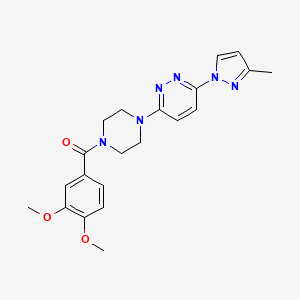 molecular formula C21H24N6O3 B5109464 3-[4-(3,4-dimethoxybenzoyl)-1-piperazinyl]-6-(3-methyl-1H-pyrazol-1-yl)pyridazine 