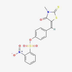 4-[(3-methyl-4-oxo-2-thioxo-1,3-thiazolidin-5-ylidene)methyl]phenyl 2-nitrobenzenesulfonate