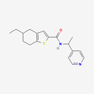 molecular formula C18H22N2OS B5109477 5-ethyl-N-[1-(4-pyridinyl)ethyl]-4,5,6,7-tetrahydro-1-benzothiophene-2-carboxamide 