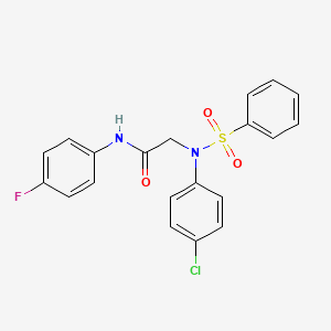 molecular formula C20H16ClFN2O3S B5109480 N~2~-(4-chlorophenyl)-N~1~-(4-fluorophenyl)-N~2~-(phenylsulfonyl)glycinamide 