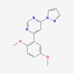 molecular formula C15H14N4O2 B5109492 4-(2,5-dimethoxyphenyl)-6-(1H-pyrazol-1-yl)pyrimidine 