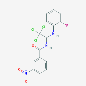 molecular formula C15H11Cl3FN3O3 B5109495 3-nitro-N-{2,2,2-trichloro-1-[(2-fluorophenyl)amino]ethyl}benzamide 