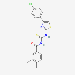 molecular formula C19H16ClN3OS2 B5109512 N-({[4-(4-chlorophenyl)-1,3-thiazol-2-yl]amino}carbonothioyl)-3,4-dimethylbenzamide 