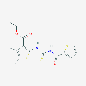 molecular formula C15H16N2O3S3 B5109545 ethyl 4,5-dimethyl-2-({[(2-thienylcarbonyl)amino]carbonothioyl}amino)-3-thiophenecarboxylate 