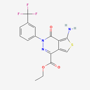 ethyl 5-amino-4-oxo-3-[3-(trifluoromethyl)phenyl]-3,4-dihydrothieno[3,4-d]pyridazine-1-carboxylate