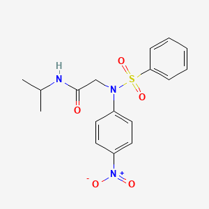 molecular formula C17H19N3O5S B5109571 N~1~-isopropyl-N~2~-(4-nitrophenyl)-N~2~-(phenylsulfonyl)glycinamide 