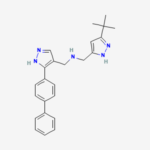 molecular formula C24H27N5 B5109578 1-[3-(4-biphenylyl)-1H-pyrazol-4-yl]-N-[(5-tert-butyl-1H-pyrazol-3-yl)methyl]methanamine 