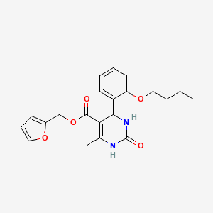 molecular formula C21H24N2O5 B5109593 2-furylmethyl 4-(2-butoxyphenyl)-6-methyl-2-oxo-1,2,3,4-tetrahydro-5-pyrimidinecarboxylate 
