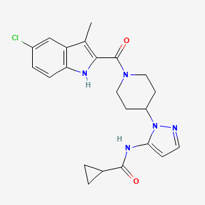 molecular formula C22H24ClN5O2 B5109623 N-(1-{1-[(5-chloro-3-methyl-1H-indol-2-yl)carbonyl]-4-piperidinyl}-1H-pyrazol-5-yl)cyclopropanecarboxamide 