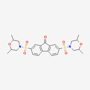 molecular formula C25H30N2O7S2 B5109629 2,7-bis[(2,6-dimethyl-4-morpholinyl)sulfonyl]-9H-fluoren-9-one 